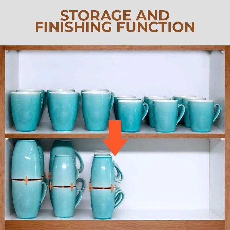 3 Pcs Blue Adjustable Cup Holder for Mugs, Glasses, and Cups - Stackable, Space-Saving Design, 6.5cm Diameter