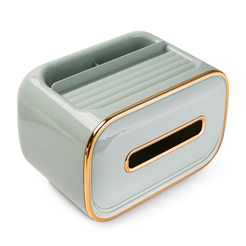 Blue PET Luxury Tissue Box – Multifunctional Desktop Paper Towel Organizer for Home and Living Room