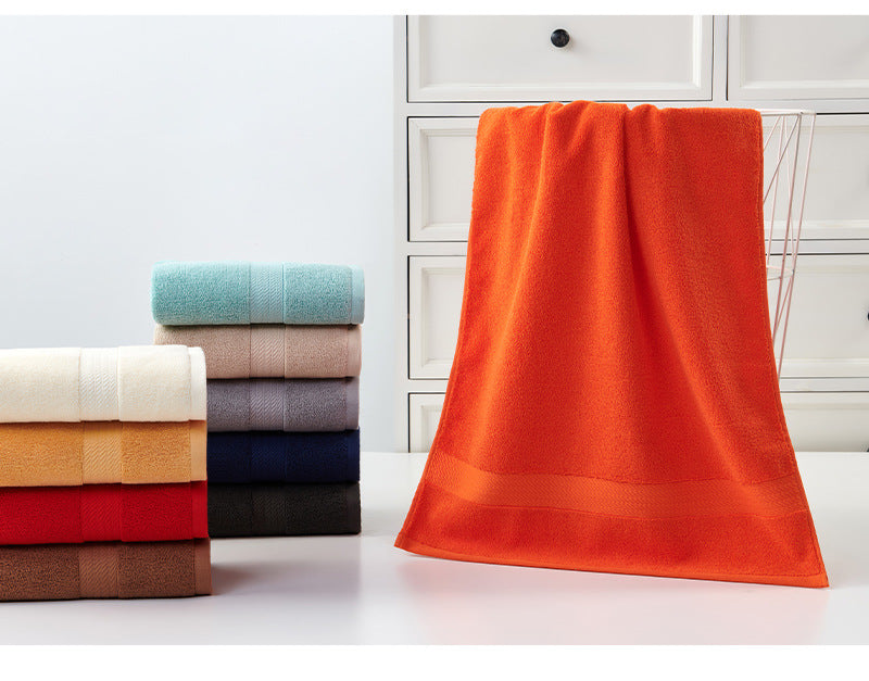 Orange Premium Thick Cotton Bath Towel for Adults - Soft and Absorbent Bathroom Towel