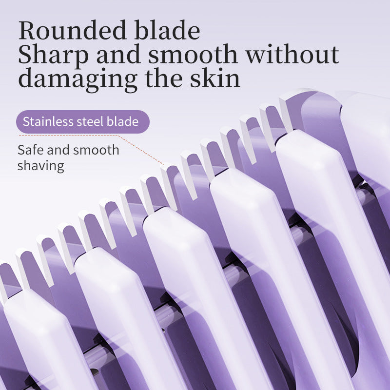 Gradient Purple Double-Headed Hair Removal Trimmer - Precision Shaving & Shortening with Type-C Charging