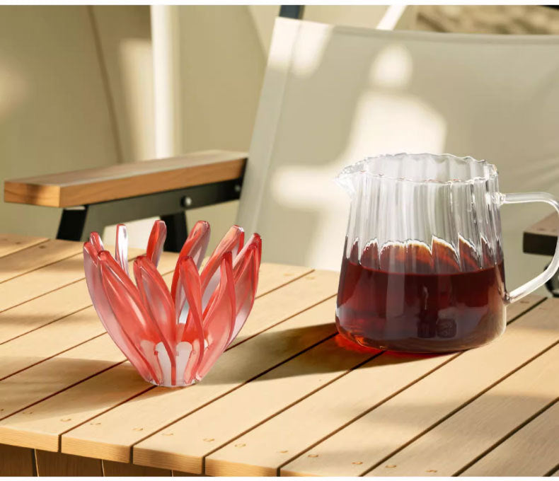 V60 Pour Over Coffee Dripper - Heat Resistant Brew Filter Cone - Pink(Black Base)