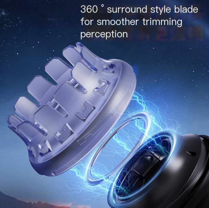 Ergonomic Cordless Hair Clipper with LCD Display - USB-C Rechargeable Head Shaver