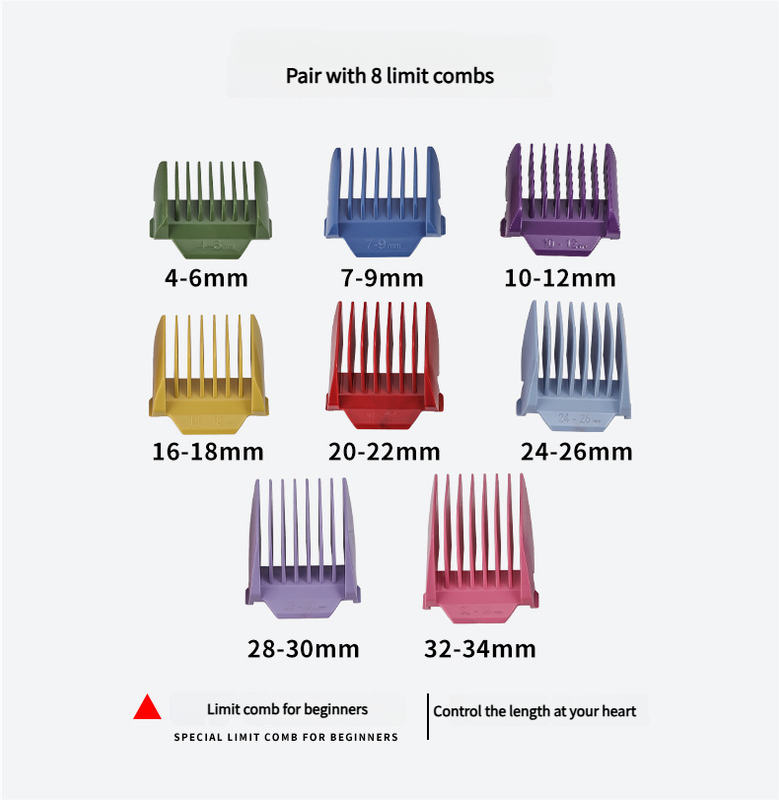 Cordless Electric Hair Clipper with LED Display - 8 colourful Adjustable Lengths