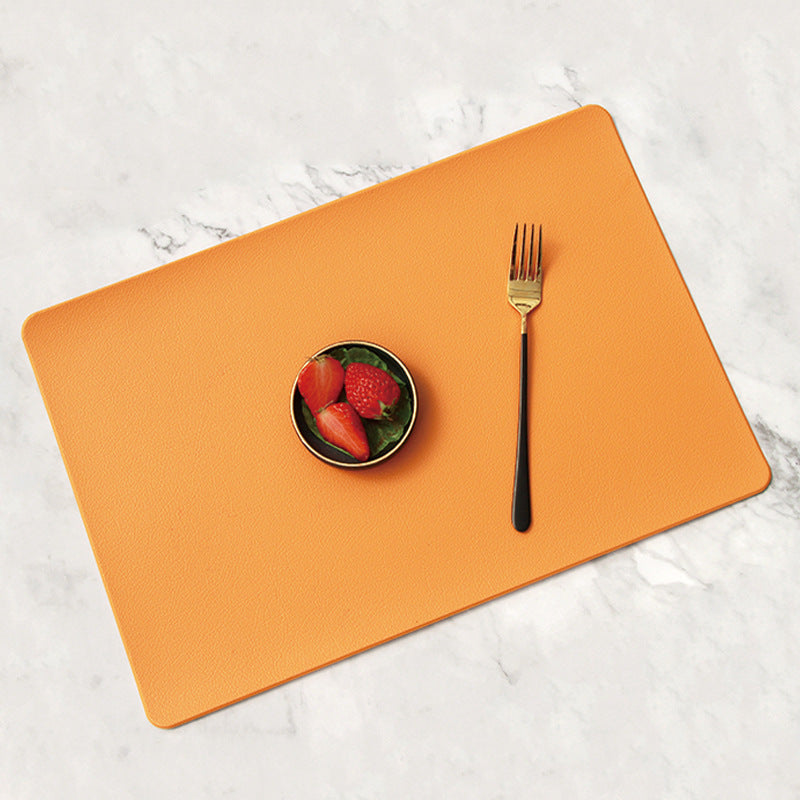 5 PCS Orange Nordic Style Leather Placemat - Anti-Slip, Heat-Resistant Table Mat 30cm x 45cm