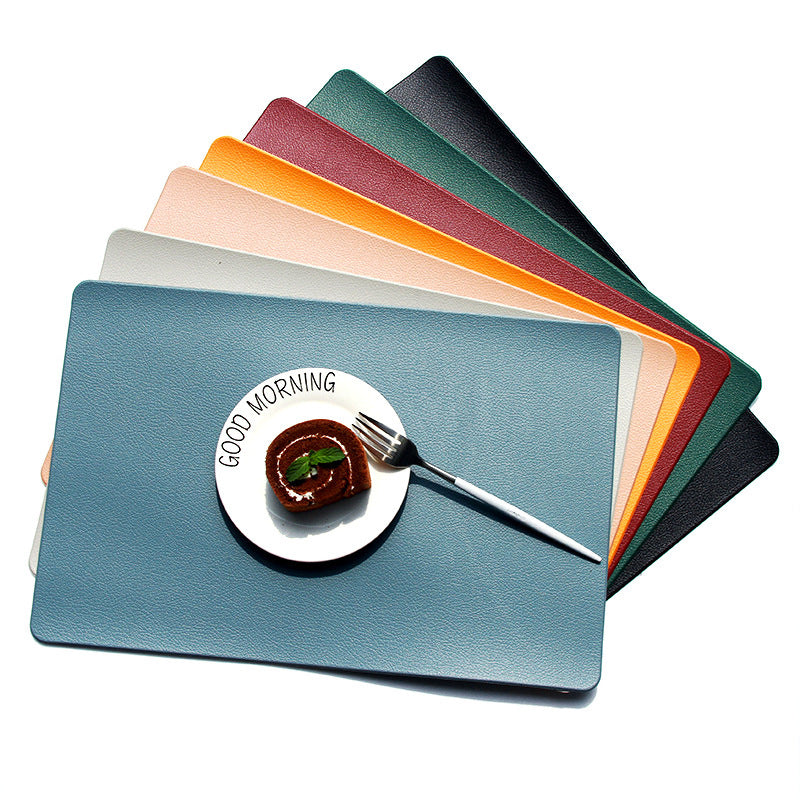5 PCS Orange Nordic Style Leather Placemat - Anti-Slip, Heat-Resistant Table Mat 30cm x 45cm