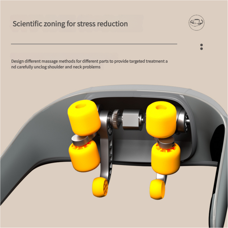 Grey Portable Shiatsu Neck and Shoulder Massager with Heat | Rechargeable 2000mAh Battery