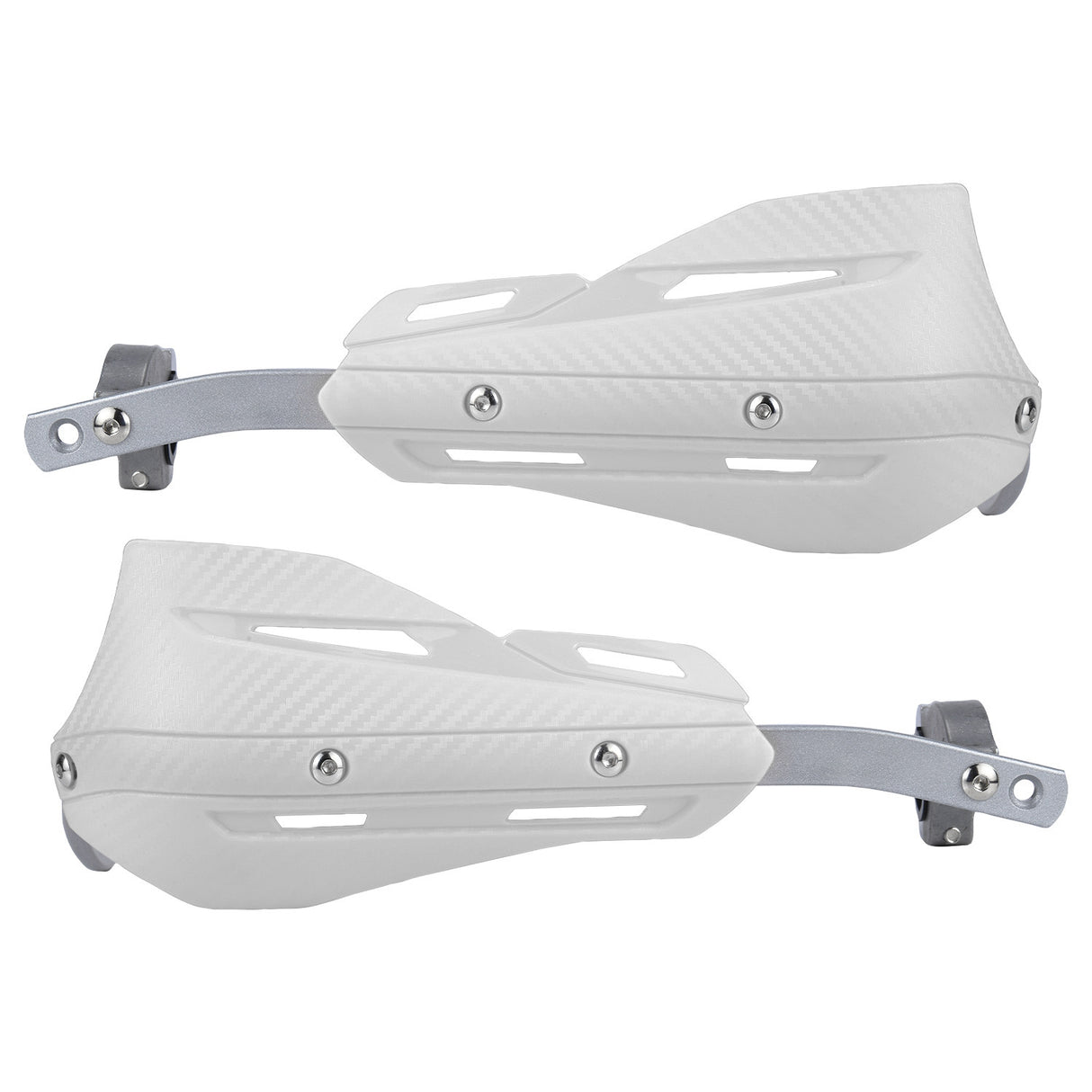 Professional Universal Motorcycle Handguards for Honda CC110 Cross Cub - Heavy Duty Aluminum Alloy Anti-Collision Brush Guards, Carbon Fiber Style Handlebar Protectors for Dirt Bikes and Off-Road Motorcycles - 1 Pair—White