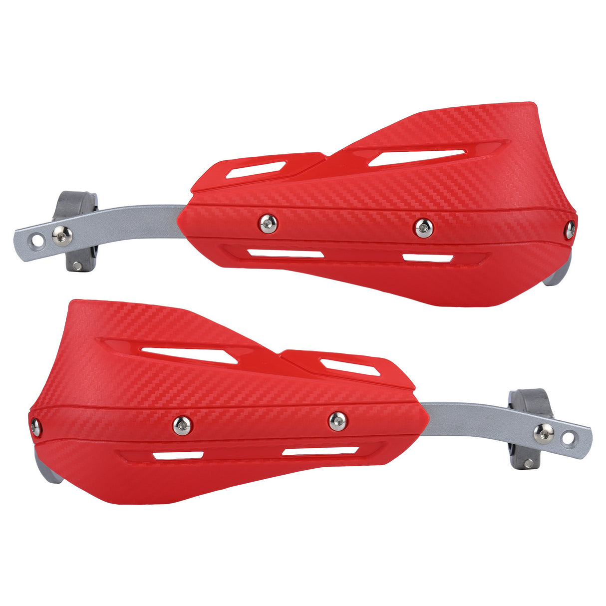 Professional Universal Motorcycle Handguards for Honda CC110 Cross Cub - Heavy Duty Aluminum Alloy Anti-Collision Brush Guards, Carbon Fiber Style Handlebar Protectors for Dirt Bikes and Off-Road Motorcycles - 1 Pair—Red