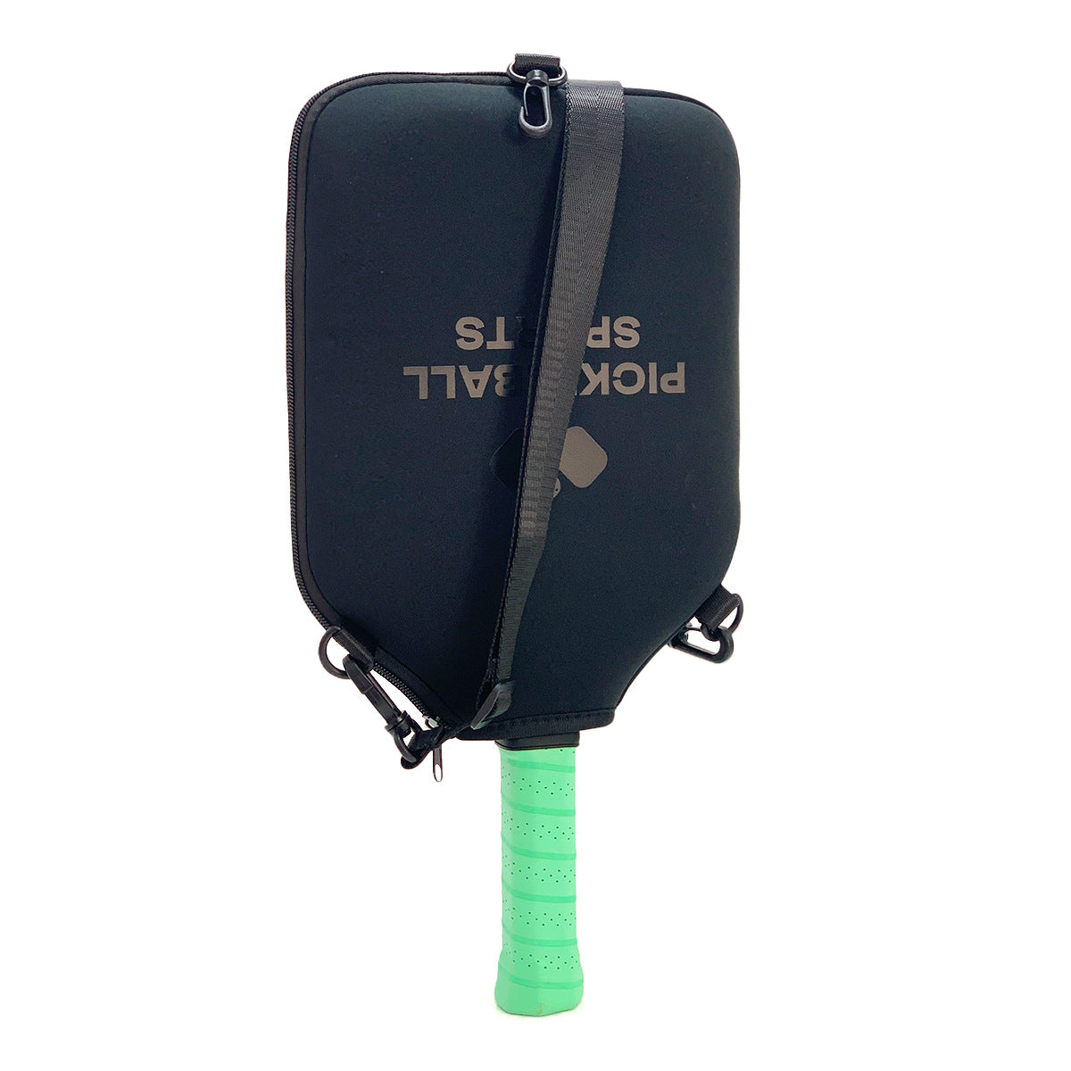 SA01 Black Neoprene Pickleball Paddle Cover (racket not included) - Protective Crossbody Bag with Adjustable Shoulder Strap and Fence Hook - Universal Lightweight Paddle Case for All Skill Levels