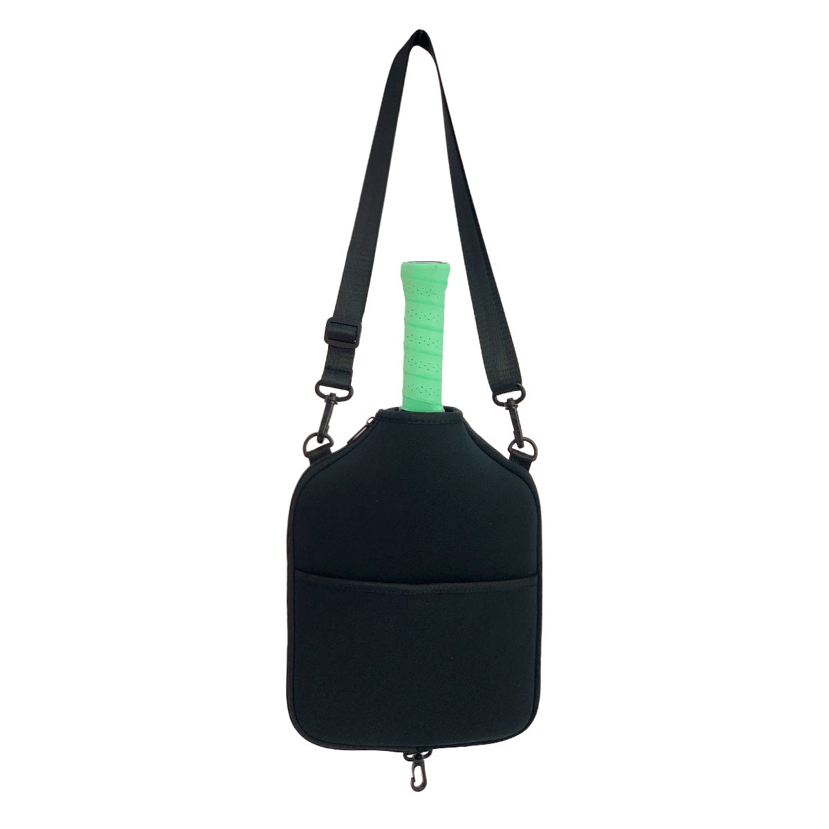 SA01 Black Neoprene Pickleball Paddle Cover (racket not included) - Protective Crossbody Bag with Adjustable Shoulder Strap and Fence Hook - Universal Lightweight Paddle Case for All Skill Levels