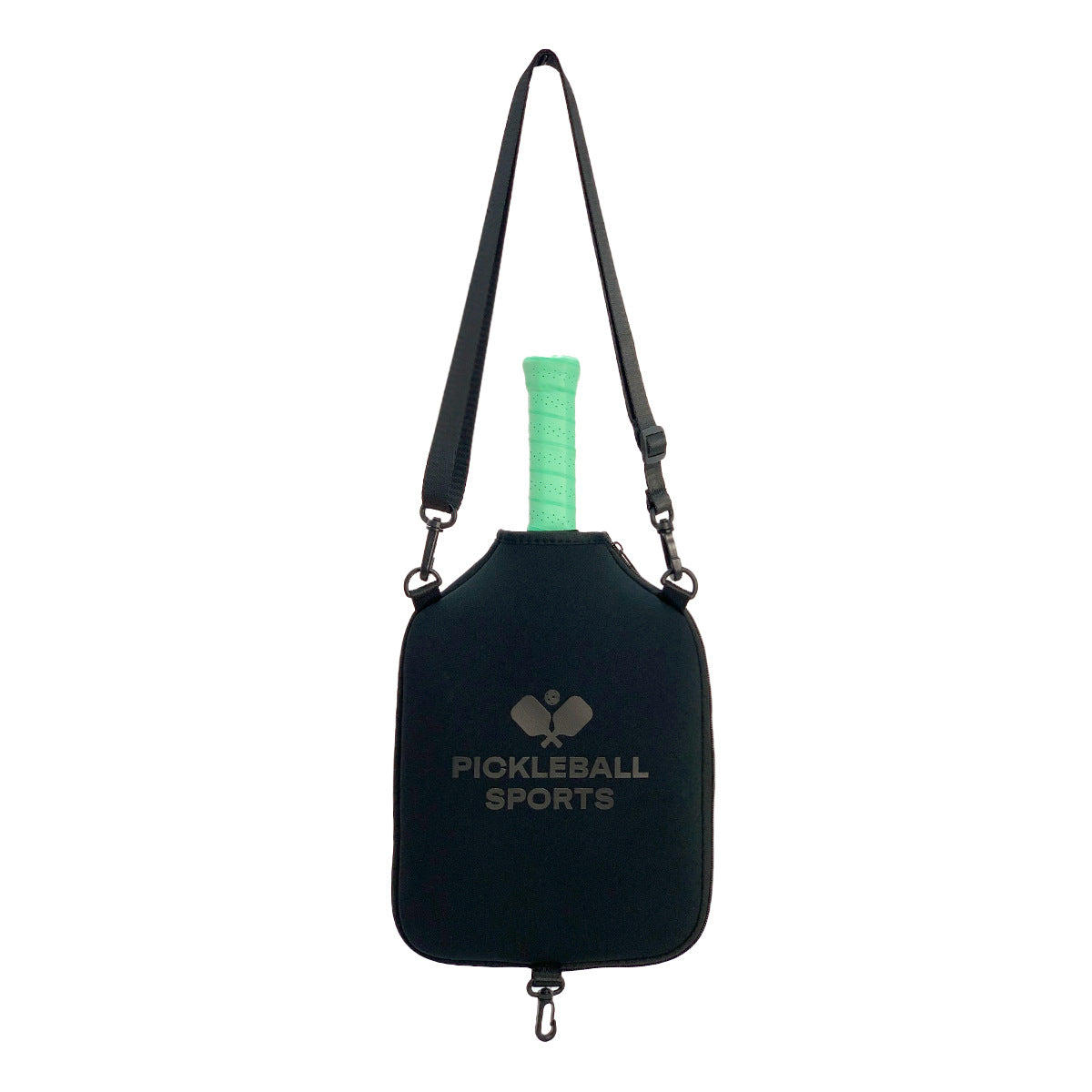 SA01 Black Neoprene Pickleball Paddle Cover (racket not included) - Protective Crossbody Bag with Adjustable Shoulder Strap and Fence Hook - Universal Lightweight Paddle Case for All Skill Levels