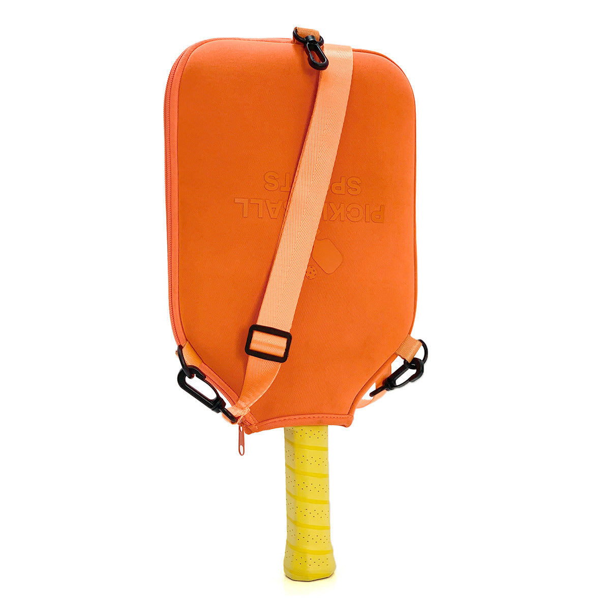 SA02 Orange Neoprene Pickleball Paddle Cover (racket not included) - Protective Crossbody Bag with Adjustable Shoulder Strap and Fence Hook - Universal Lightweight Paddle Case for All Skill Levels