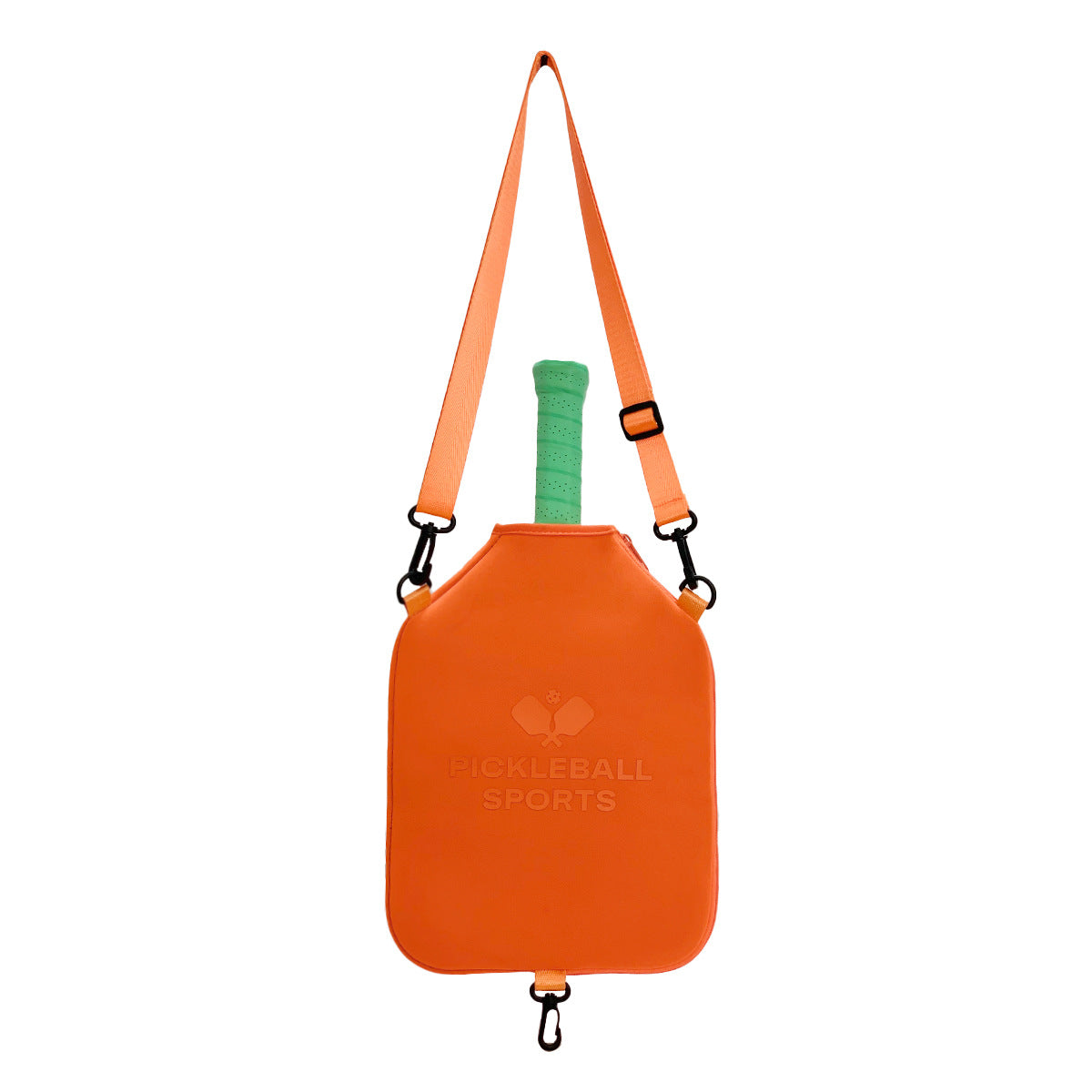 SA02 Orange Neoprene Pickleball Paddle Cover (racket not included) - Protective Crossbody Bag with Adjustable Shoulder Strap and Fence Hook - Universal Lightweight Paddle Case for All Skill Levels
