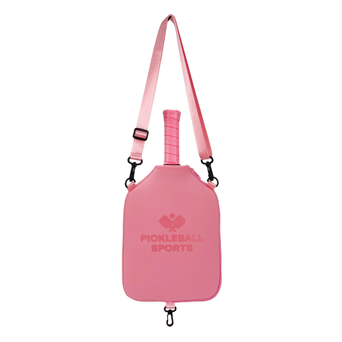 SA03 Pink Neoprene Pickleball Paddle Cover (racket not included) - Protective Crossbody Bag with Adjustable Shoulder Strap and Fence Hook - Universal Lightweight Paddle Case for All Skill Levels