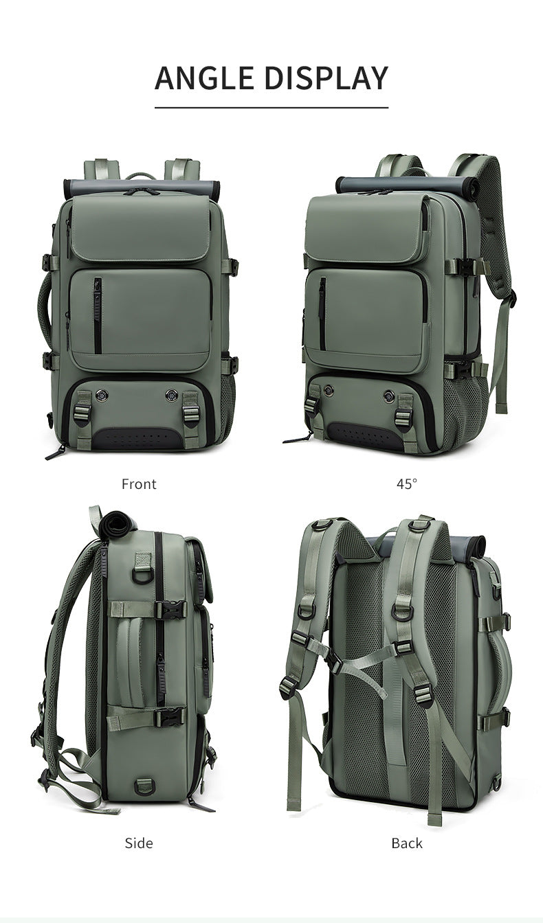 Purple Large Capacity 16-Inch Laptop Travel Backpack - Anti-Theft Professional Business Bag with Spring Buckle - Durable Oxford Cloth Outdoor Rucksack for Men and Women