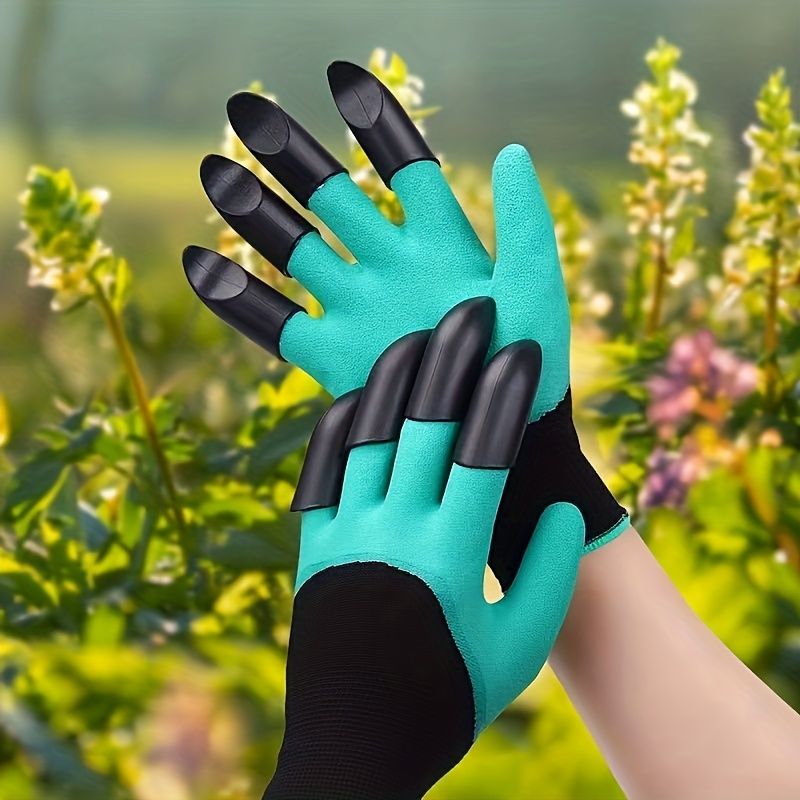 10 Pairs Professional Gardening Gloves with Integrated Digging Claws - Thorn-Proof and Waterproof Landscape Gloves for Planting, Seeding, and Yard Work - One Size Fits All