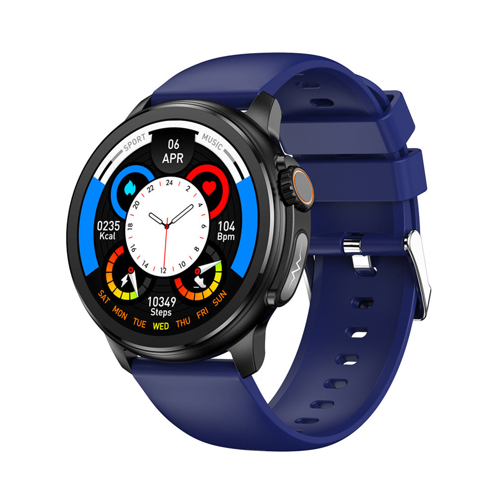 Blue Round 1.3 Touch Screen Smartwatch with Heart Rate & Fitness Tracking