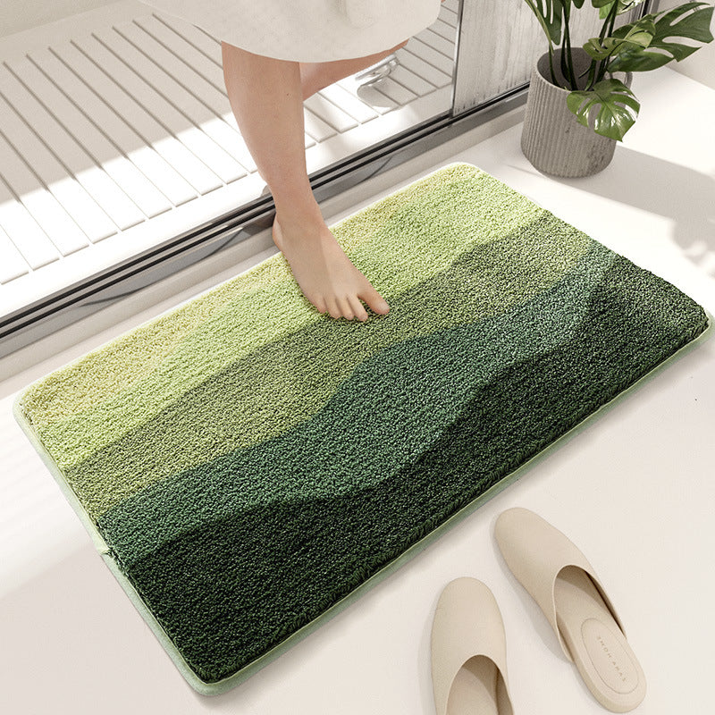 Green Bath Mat - Super Absorbent, Non-Slip Bathroom Floor Mat - 40x60cm