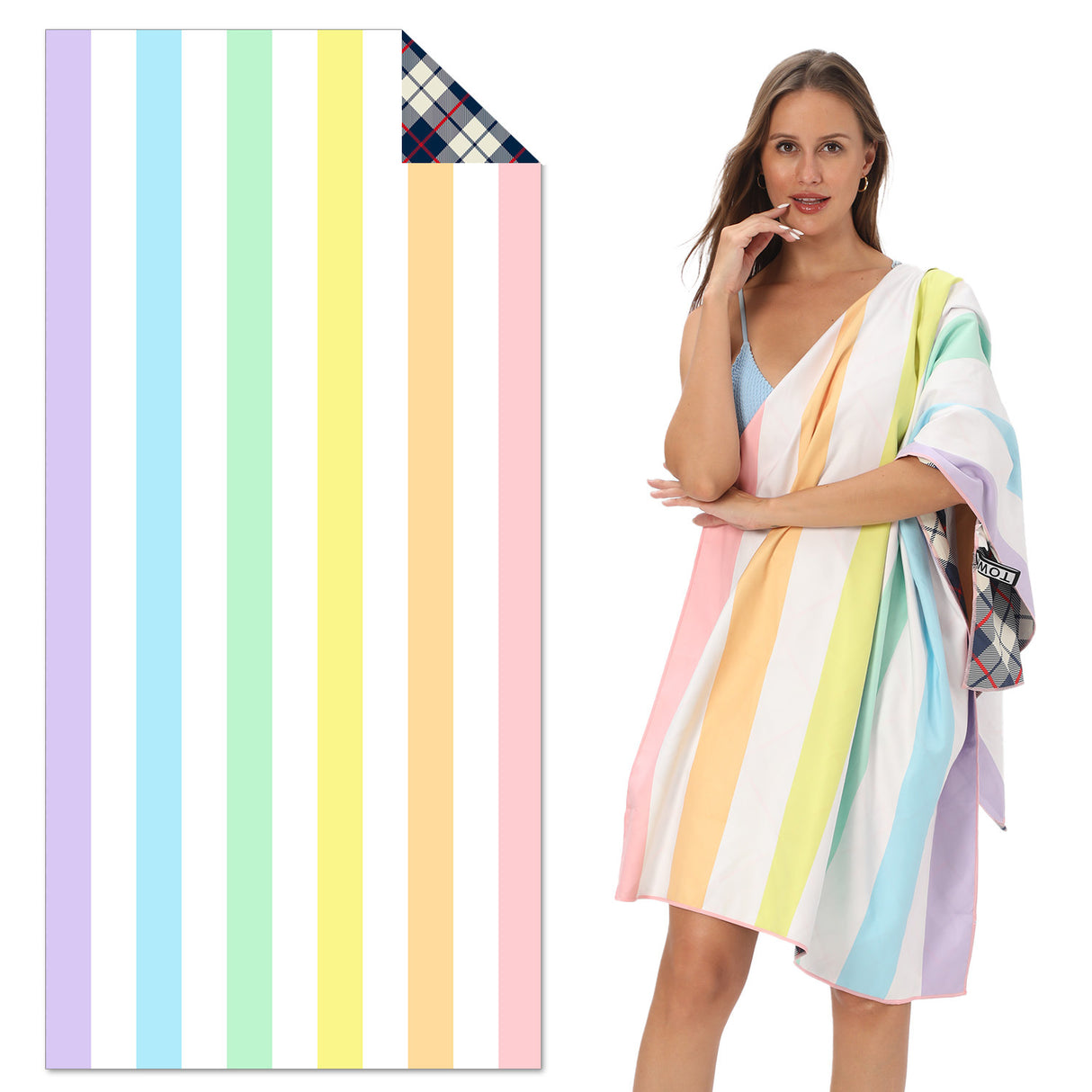 TW3 - Double-Sided Printed Beach Towel - Soft Microfiber - 100x180cm