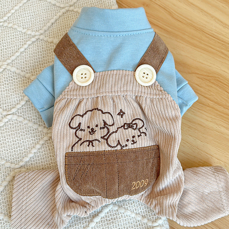 XS Cute Little Backless Trousers Cute Four-Legged Dog Clothes - Spring/Summer Pet Outfit, Soft & Breathable