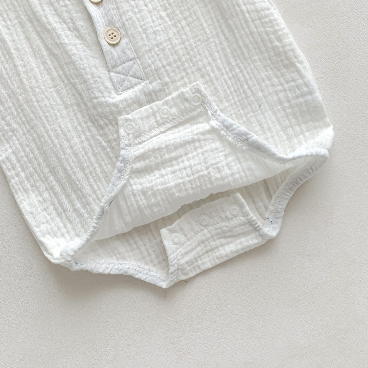 100cm Khaki Sleeveless Bubble Cotton Baby Romper - Soft Newborn Onesie for Boys and Girls, 0-2 Years