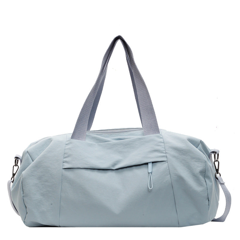 Blue Candy-Colored Women's Gym Duffel Bag - Large Capacity Cylindrical Travel Tote with Handles