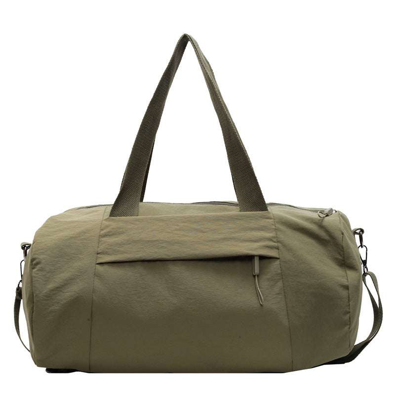 Green Candy-Colored Women's Gym Duffel Bag - Large Capacity Cylindrical Travel Tote with Handles