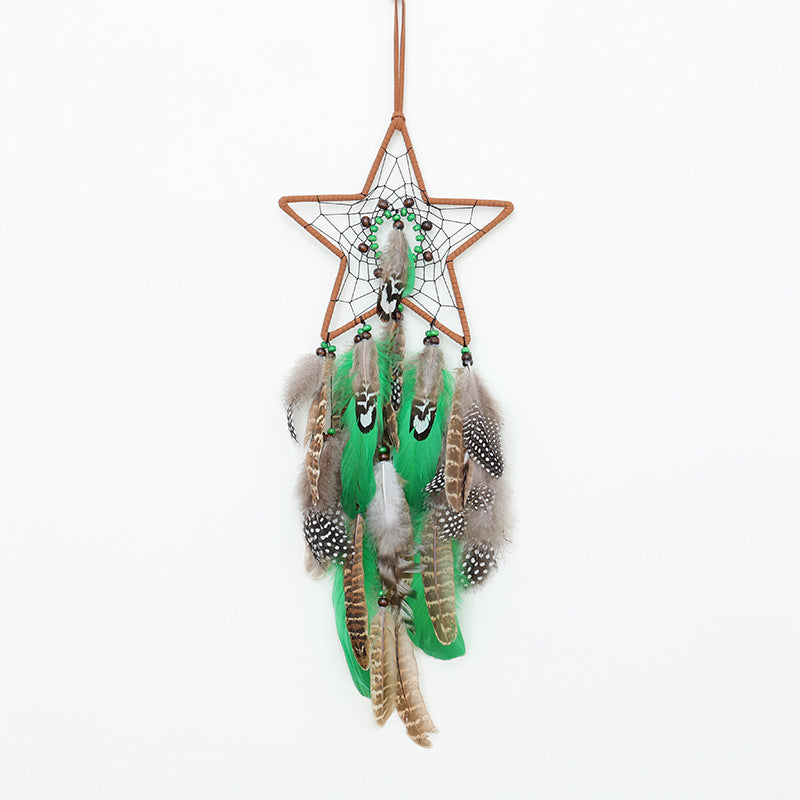Star Boho Forest Dreamcatcher Wind Chime Pendant - INS Style Moonlit Serenity Decor
