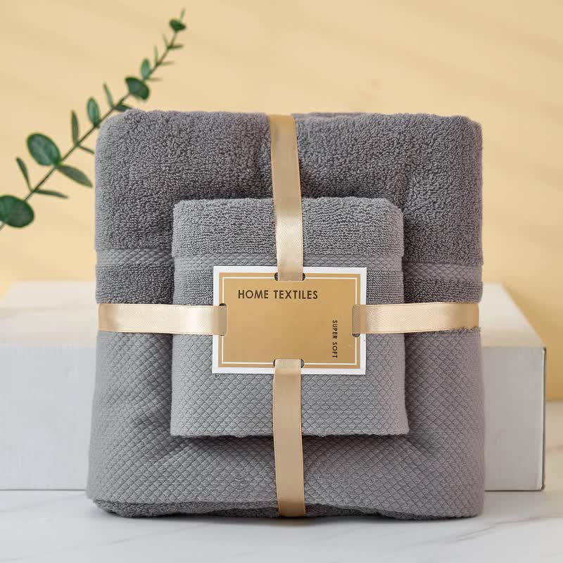 Grey Soft and Absorbent Towel Set -Wrap Towel and Bath Towel Set for Ultimate Comfort Bath towel 140*70cm, face towel 75*35cm