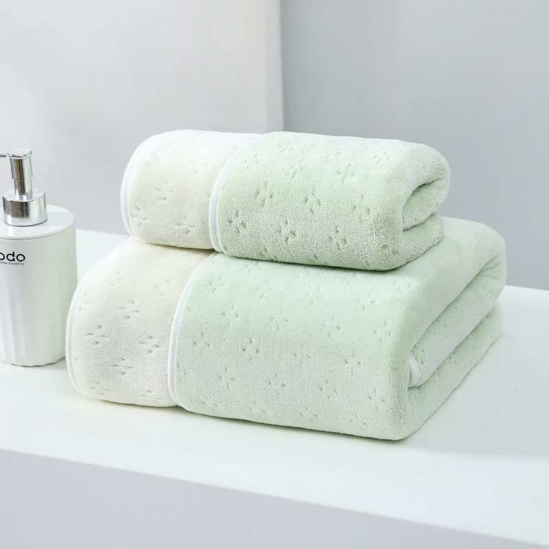 Bluish white Oversized Double-Sided Coral Fleece Bath Towel | Soft and Absorbent, Thick & Warm, 70x140cm