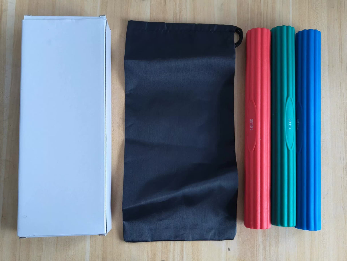 Multifunctional Resistance Bar Set | Yoga Fitness Toning Tool, Muscle Relaxation, Grip Strength Improvement | 3-Piece Set with Stretching and Recovery Features (10LB?15LB?25LB)