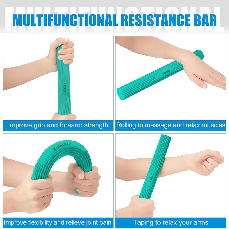 Multifunctional Resistance Bar Set | Yoga Fitness Toning Tool, Muscle Relaxation, Grip Strength Improvement | 4-Piece Set with Stretching and Recovery Features (5LB?10LB?15LB?25LB)