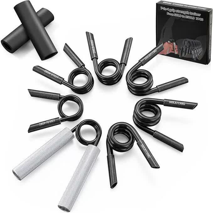 4-in-1 Aluminum Metal Grip Strength Trainer Set with Adjustable Resistance - Wrist, Finger, and Arm Exercise (50LB-200LB)
