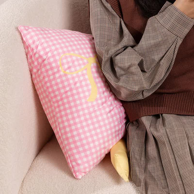 Pink Cute Butterfly Knot Pillow | Soft Bed & Seat Cushion, Decorative Throw Pillow for Home & Car 65x40cm