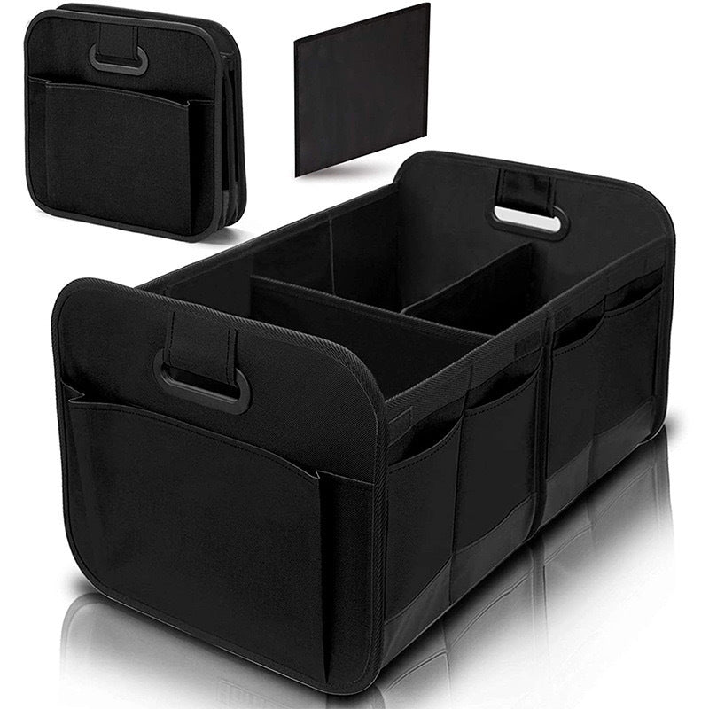 Foldable Fabric Car Trunk Organizer ??Collapsible Storage Box for Vehicle Organization 60x37x31cm