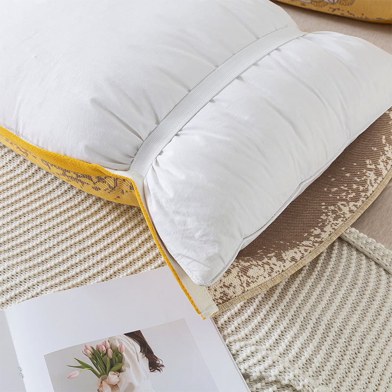 Pair of Brown four-leaf clover Tied Cotton Gauze Pillow Cover - Secure Fit, Premium Comfort (Insert Not Included)