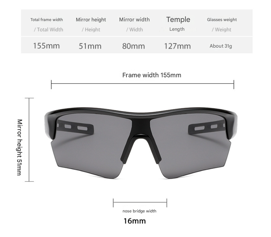 2 pcs Outdoor Sports Sunglasses - UV Protection HD Lenses for Cycling, Boating, Fishing(Black red frame red mercury)