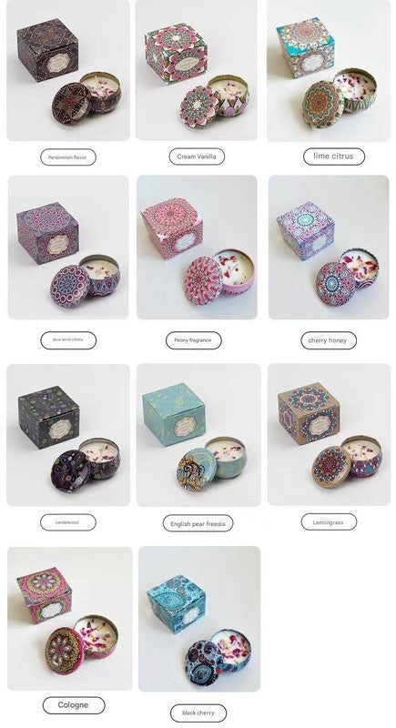 Small Scented Candle Set - 4 Soy Wax Candles, Travel Candle Set (Freesia)