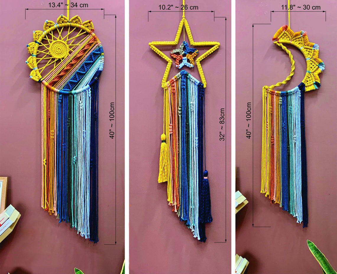 Colorful Tassel Dream Catcher - Bohemian Style Wall Decor (Sun)