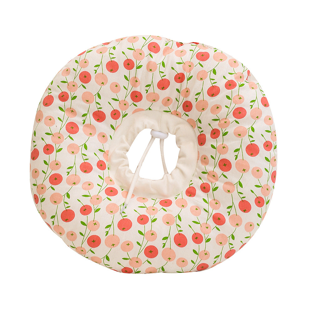 2 pcs Small Cherry Soft Pet Recovery Collar - Comfortable Anti-Lick Cone for Cats & Dogs Size M