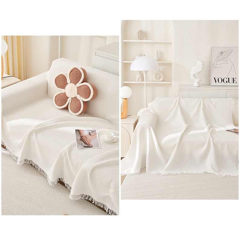 180*420CM Black and Dark Grey Premium Polyester Sofa Throw Blanket, Multi-Seasonal Use, Sofa Protector