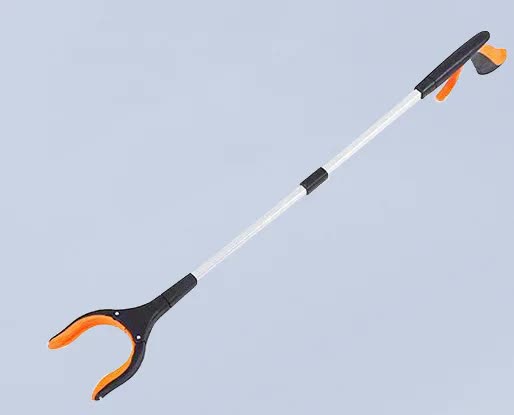Orange Foldable Grabber Tool with Silicone Non-Slip Claws – Ideal for Litter Picking, Outdoor Use, and Household Cleaning