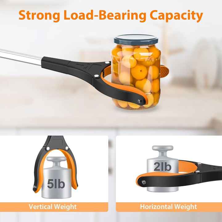 Orange Foldable Grabber Tool with Silicone Non-Slip Claws ??Ideal for Litter Picking, Outdoor Use, and Household Cleaning
