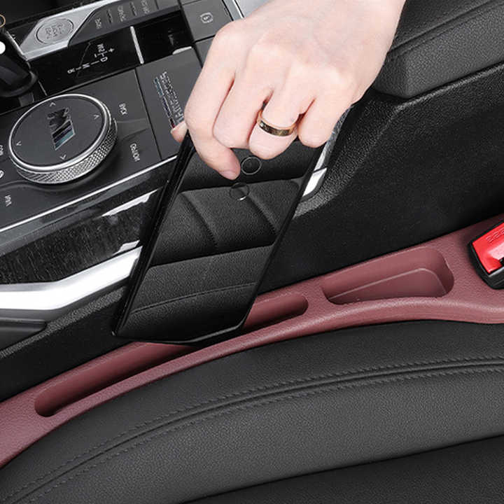 Black Car Seat Gap Filler ??2 Pieces Car Interior Storage Organizer for Front Seat Seam