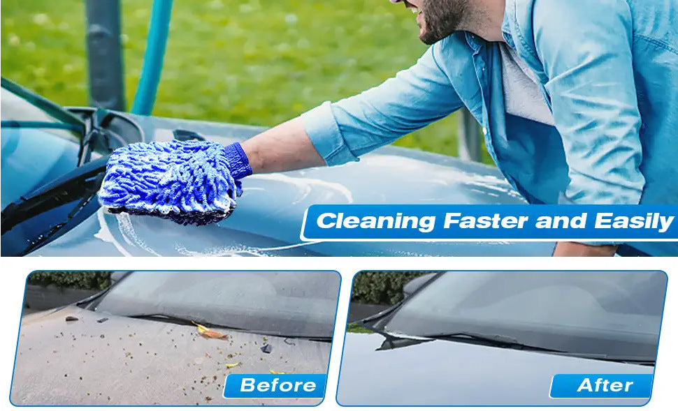 Blue 10-Piece Car Cleaning Kit ??Complete Car Care Set with Towels, Brushes, Gloves, and Storage Bag