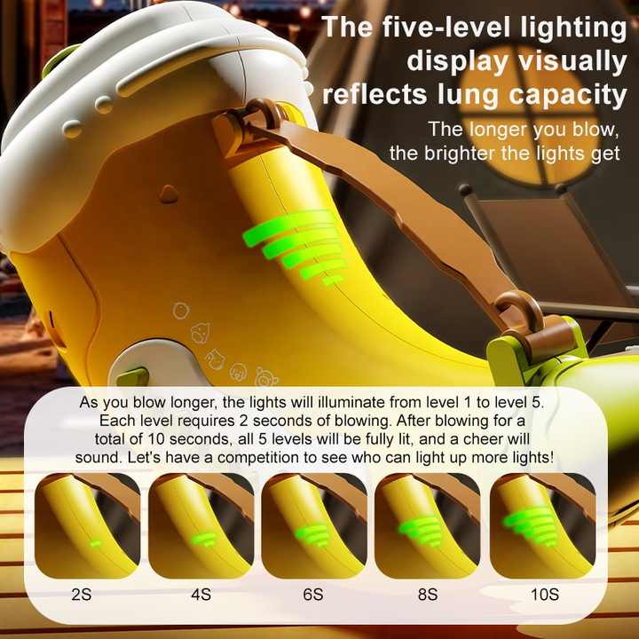 Yellow Interactive Animal Sound Whistle Horn for Kids ??Lung Capacity Training and 30+ Sound Effects Toy