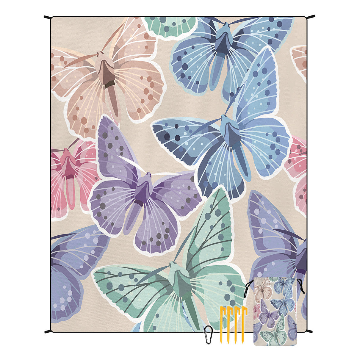 Style STD-001-26 Colorful Quick Dry Beach Mat Sand Proof Waterproof Outdoor Picnic Blanket - Compact & Lightweight