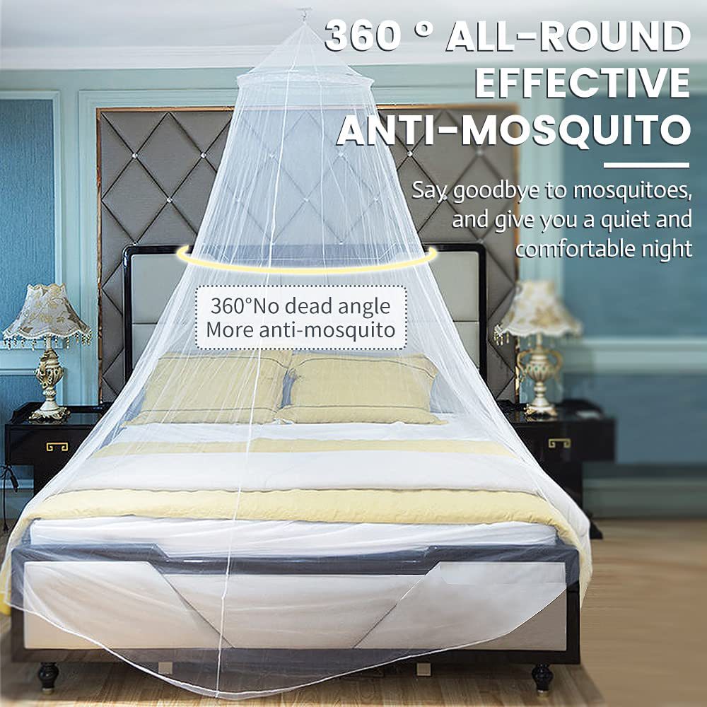 Black Hanging Princess Bed Canopy Mosquito Net - Dome Bedding for Dorm Rooms & Bedrooms (Fits =1.5m Beds)