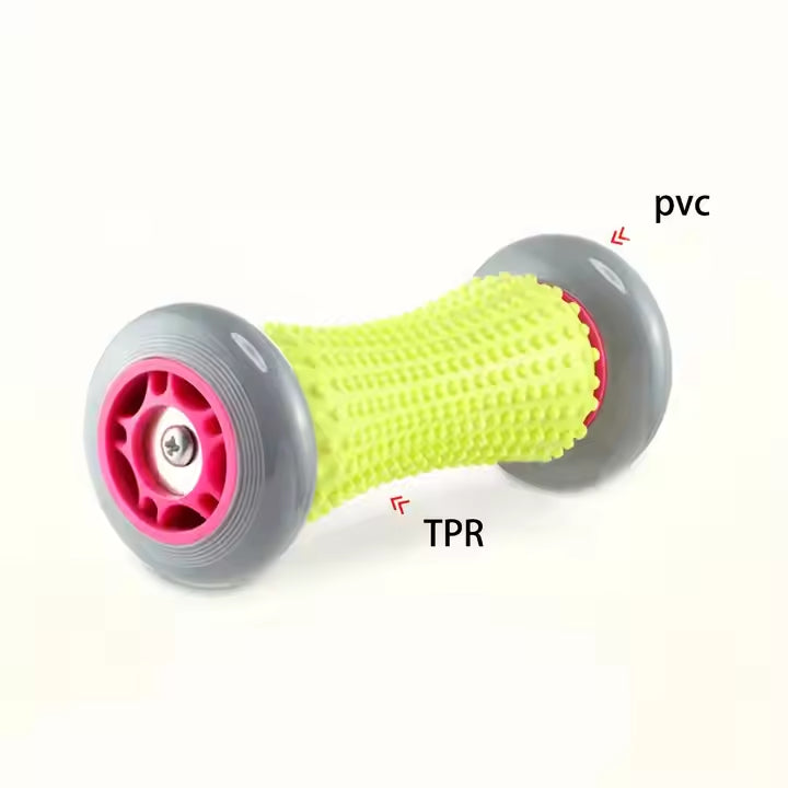 Green And Pink Foot Massage Roller - Plantar Fasciitis & Muscle Relief Tool