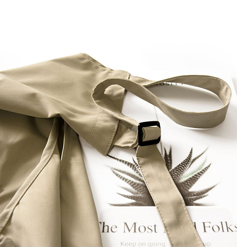 Khaki Waterproof & Oil-Proof Apron - Adjustable Kitchen Apron with Pockets